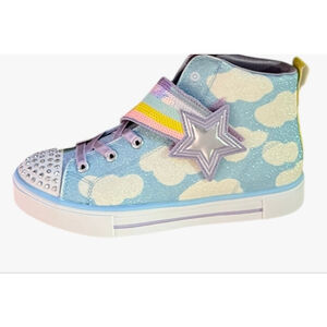 GIrls size 12/ Twinkle Toes Sparkle High tops, Glitter, stars, Side zip. Flaw
